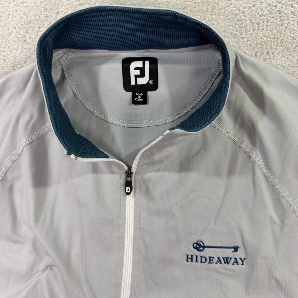 FootJoy Mens Medium 1/4 Zip Pullover Adult Gray Hideaway Golf Club Performance - Picture 2 of 9